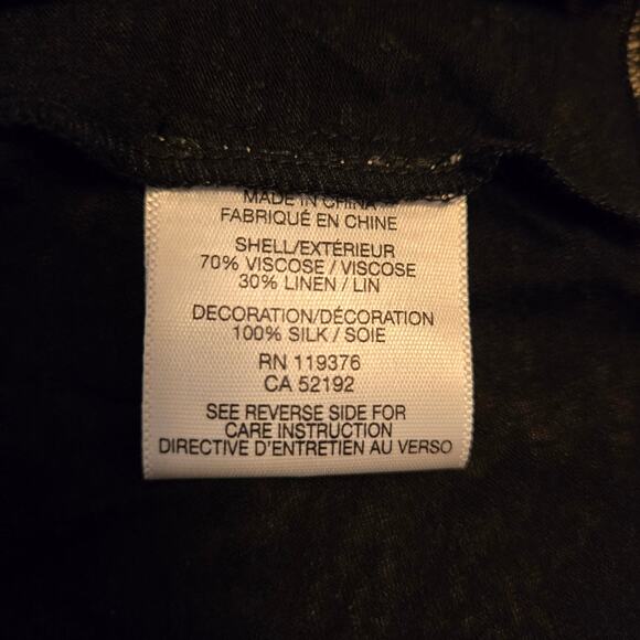 Helmut Lang Dropah Linen Blend Sleeveless Colorblock Tunic Top Size P / S Black - Picture 9 of 10